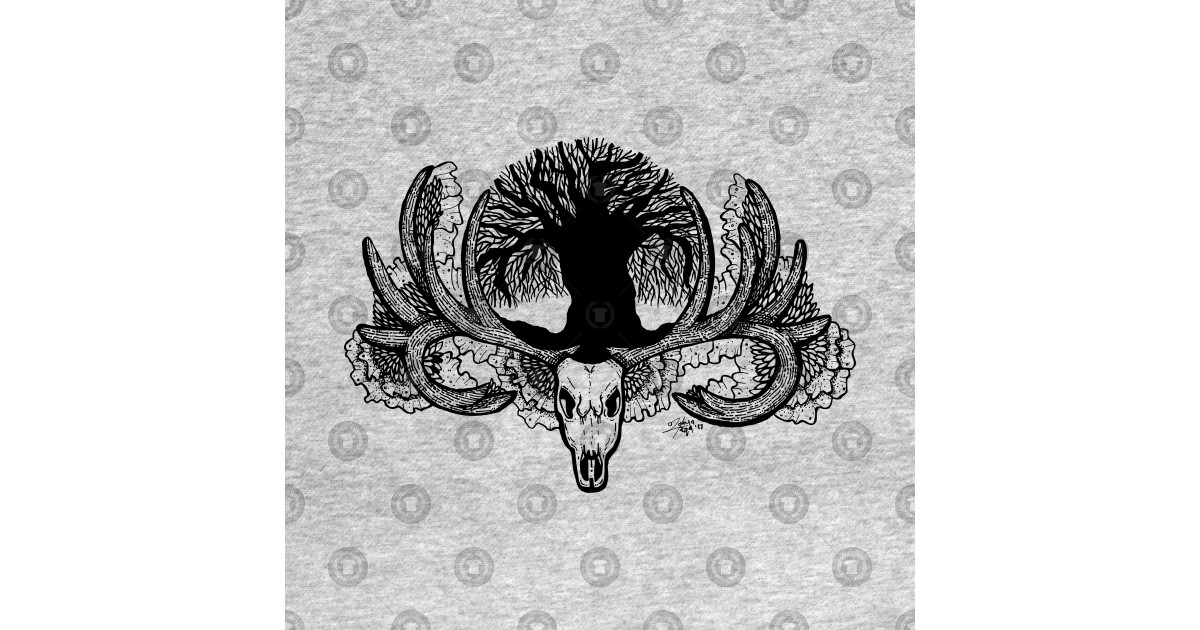 Tree Silhouette With Deer Skull Deer Skull Magnet Teepublic
