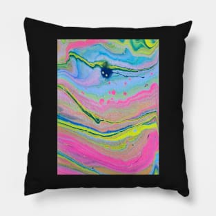 Deep Sea Creature - Abstract Acrylic Pour Painting Pillow