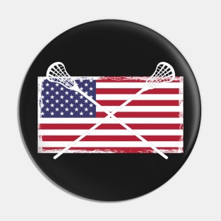 Lacrosse USA American Flag Pin