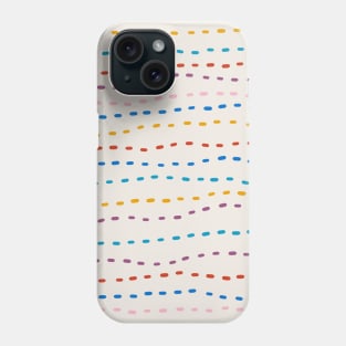 Colorful Pastel Dashes -  Rainbow Pencil Lines in Light Background Phone Case