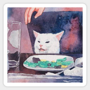 Woman Yelling At Cat Meme Stickers Teepublic