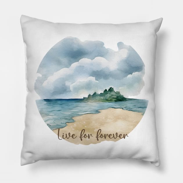Live for forever,  JW art Pillow by Doodlehive 