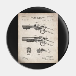 Browning Breach Rifle Patent - Gun Lover Gunsmith Art - Antique Pin