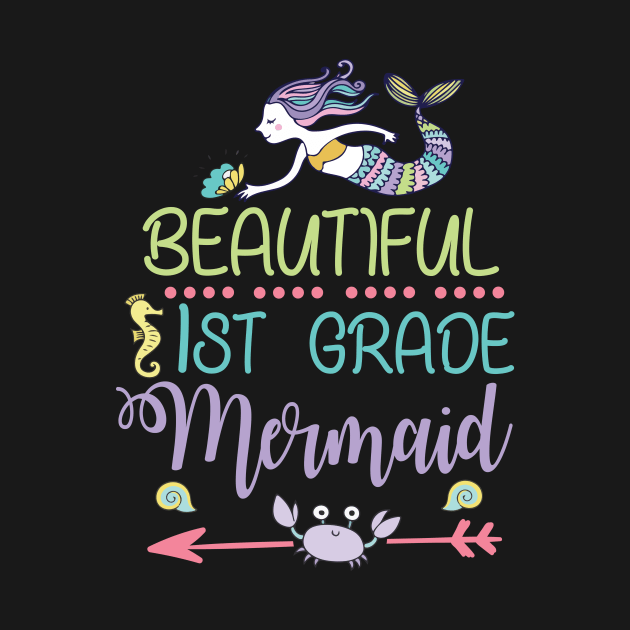 Beautiful 1st Grade Mermaid Student Teacher First Day School Back To School by joandraelliot