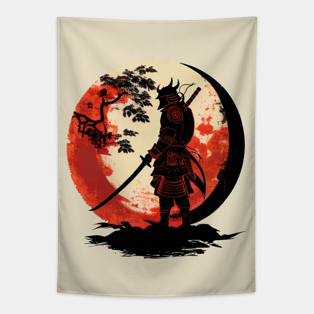 Nouveau Red samurai Tapestry by MCAshe spiritual art 