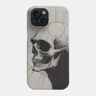 Monotone Illustration of Skull Phone Case