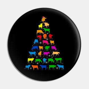 Cows Christmas Tree Pin