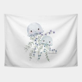 Flower Jellyfishes Tapestry