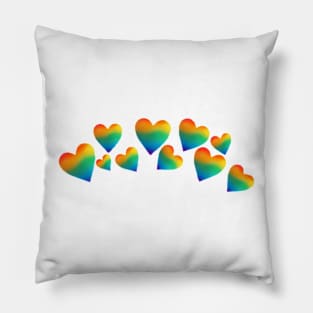 Rainbow Hearts Pillow