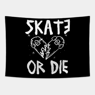 Old School Skate or Die Vintage Aesthetics Skateboarding Streetwear Tapestry