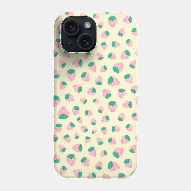 Pink Strawberry Pattern Phone Case by Velvet Earth