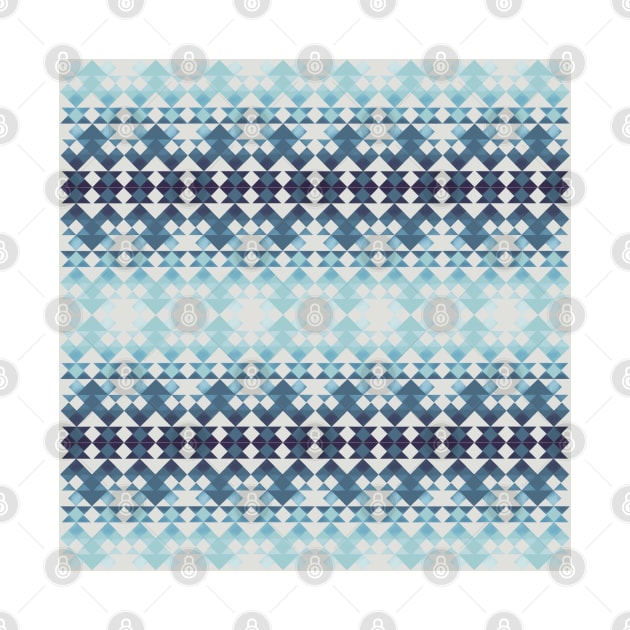 Ombre Blue Geometrical Pattern by Suneldesigns