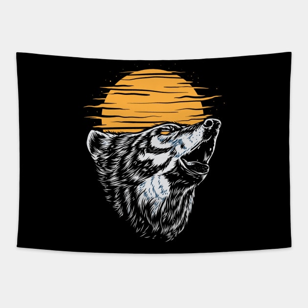 Lone wolf Tapestry by King Tiger