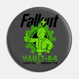 Vault Boy Bobby pixelated terminal green Pin