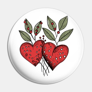 Two hearts. A gift for Valentine's Day Pin