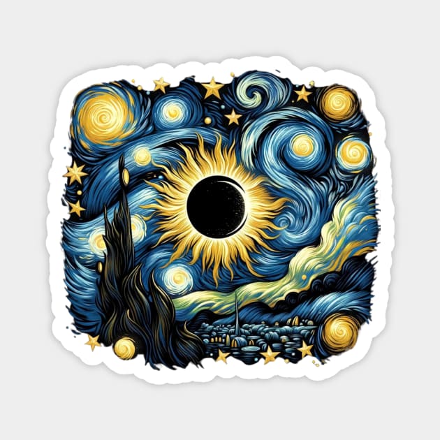 Eclipse Shirt 2024 Eclipse Tshirt Eclipse Shirt April 8 2024 Tee Eclipse 2024 Van Gogh Solar Eclipse Magnet by HoosierDaddy