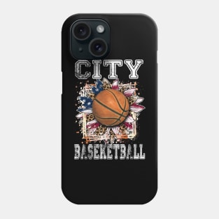 American Flag Personalized City Proud Name Basketball Phone Case