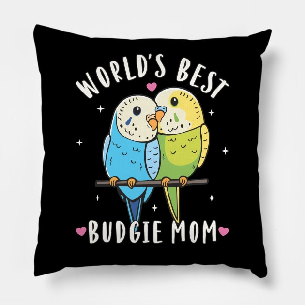 Budgies World´s Best Budgie Mom Parakeet Lover Pillow by FloraLi