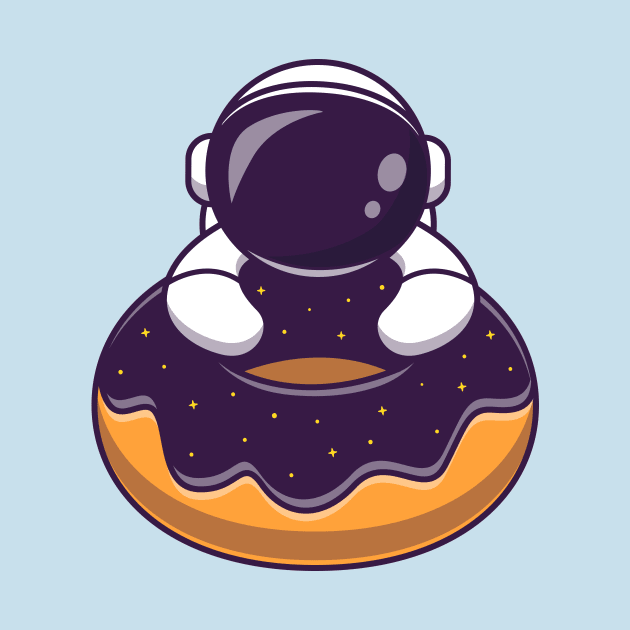 Cute Astronaut With Doughnut Space Cartoon by Catalyst Labs