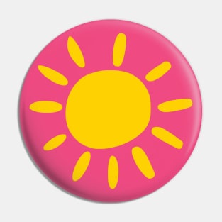 Cool  Summer Vacation Sun Shine Modern Yellow Cartoon Pin