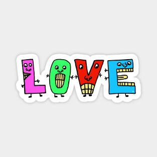 Cute Love Motivational Text Illustrated Dancing Letters, Blue, Green, Pink for all people, who enjoy Creativity and are on the way to change their life. Are you Confident for Change? To inspire yourself and make an Impact. Magnet