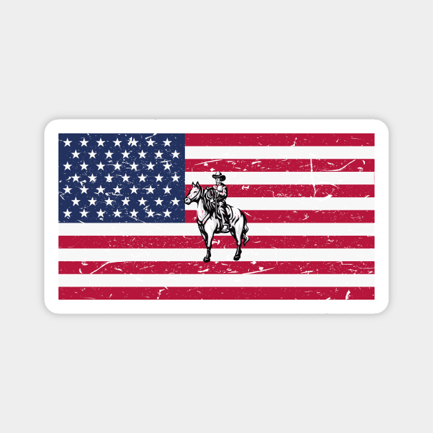 American Flag Cowboy Magnet by star trek fanart and more