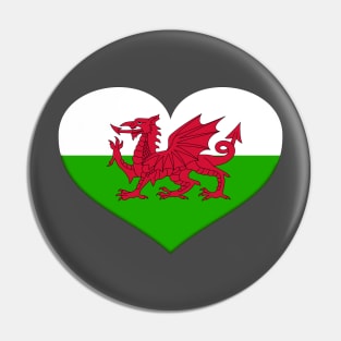 I Love Wales - Heart Welsh Dragon Pin