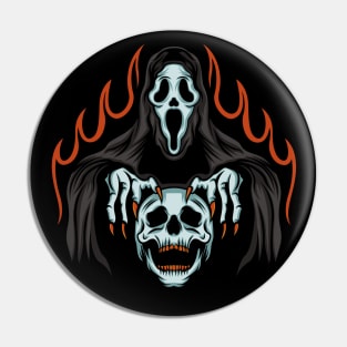 Masked Skeleton Necromancer Pin