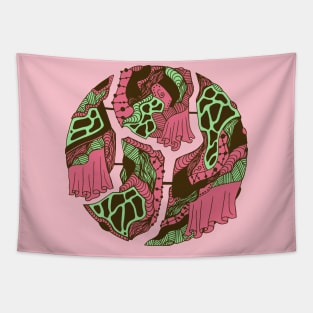 Pink Mint Circle of Connection Tapestry