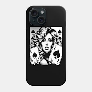 spades card woman poker Phone Case