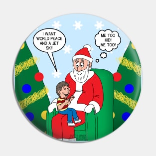 Santa, World Peace and a Jet Ski Pin