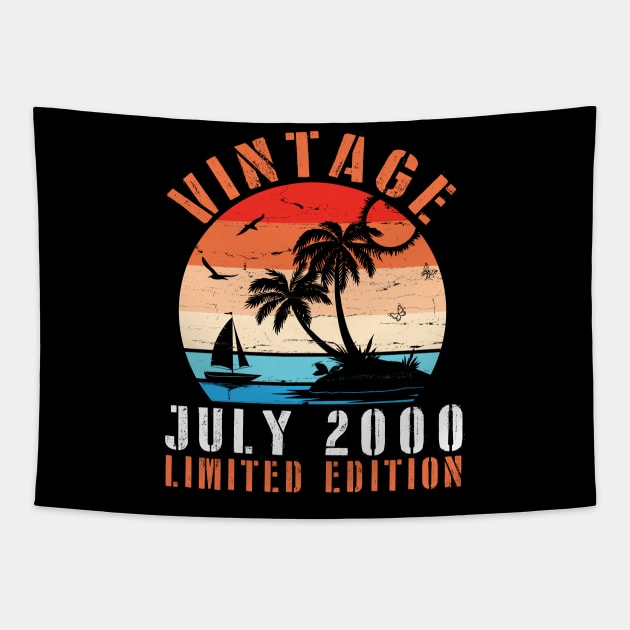 Vintage July 2000 Ltd Edition Happy Birthday Daddy Mom Uncle Brother Husband Cousin Son 20 Years Old Tapestry by DainaMotteut