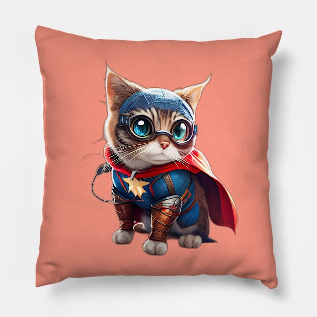 Superhero Cat Pillow by QUENSLEY SHOP