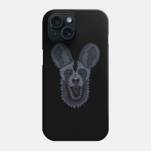 African Wild Dog - Blue Phone Case