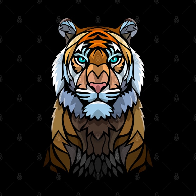 Frontal tribal tiger by albertocubatas