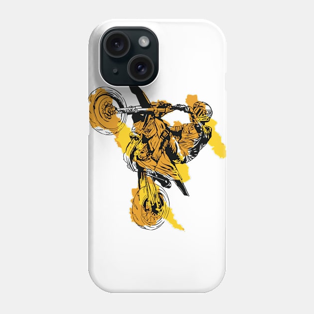 Dirt Biker Popping a Wheelie Phone Case by SLAG_Creative