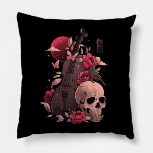 Death and Music - Cello Skull Evil Gift Pillow