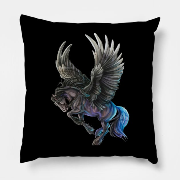 Mistery Pegasus Dream Pillow by Pixel Poetry