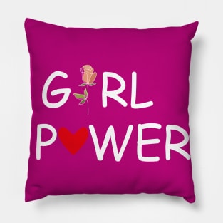 Girl Power , Flower and Heart, women empowerment Pillow