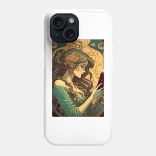 Woman on Phone - Art Nouveau Style Phone Case