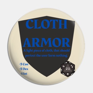 Cloth Armor DnD Nerd Pin