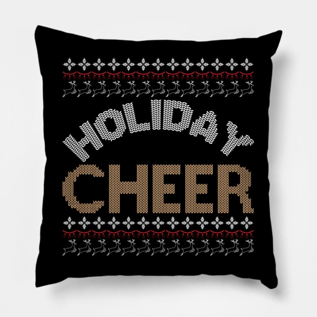 Holiday Cheer ugly christmas sweater Pillow by MZeeDesigns