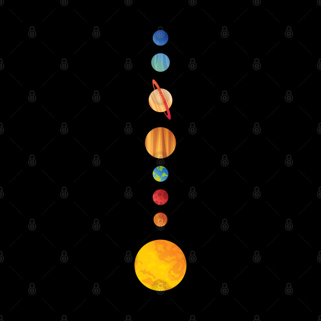 Solar System Vertical Alignment - Space - Phone Case