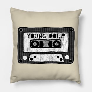 young dolph cassette black and white Pillow