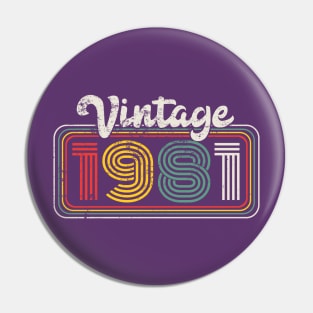 Vintage 1981 Birthday Gift 40th Birthday Gift Pin