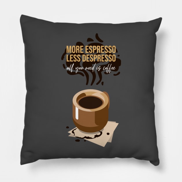 Espresso Coffee Lover barista Pillow by Tip Top Tee's
