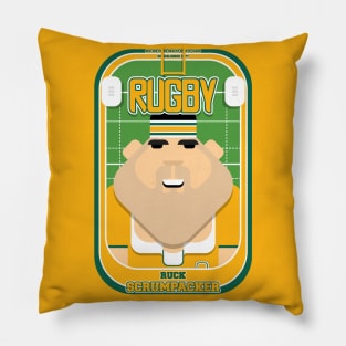 Rugby Gold and Green - Ruck Scrumpacker - Victor version Pillow