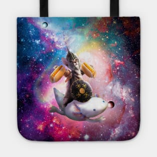 Warrior Space Cat Riding Axolotl - Hotdog Tote