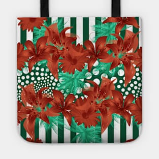 red flowers Tote