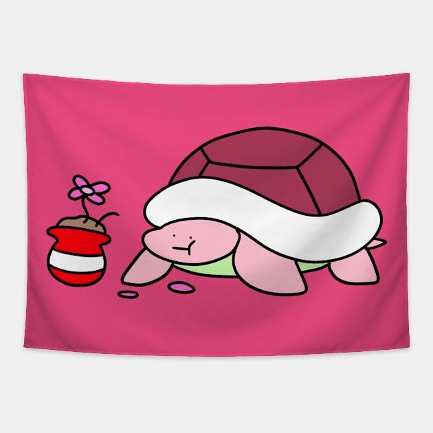 Turtle Eating a Flower Tapestry by saradaboru